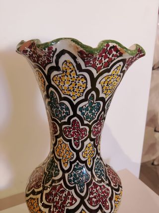 Jarrón Marroquí Artesanal Pintado a Mano
