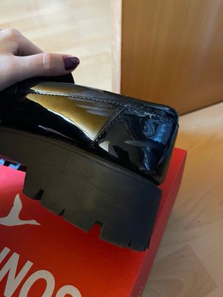 Mocasines Zara charol negros