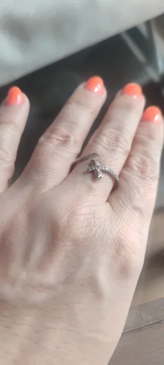 Anillo libélula ajustable plata