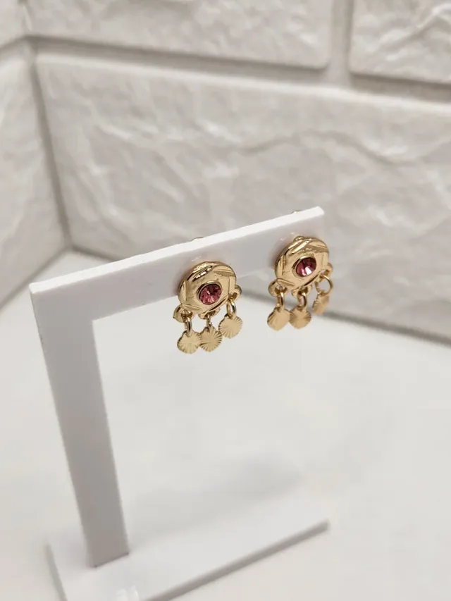 Pendientes Goldfilled Circonita Rosa Niña