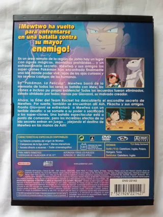 Pokémon Mewtwo: El Regreso DVD 2001