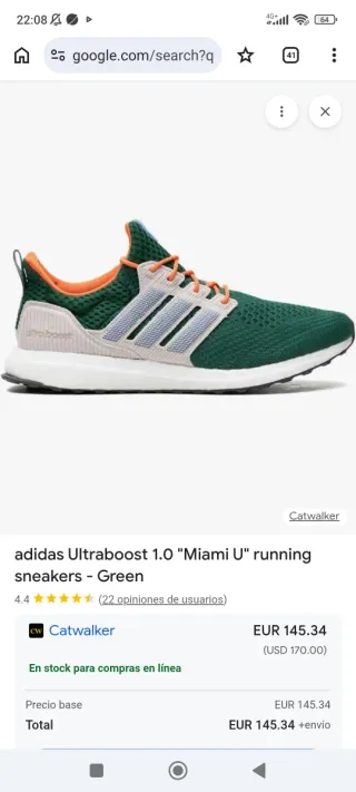 Zapatillas Adidas Ultraboost Hombre Verde Naranja