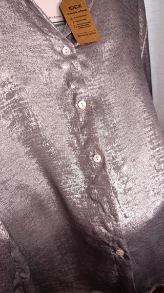 Camisa Metalizada PLATA - Tese Collection M/L
