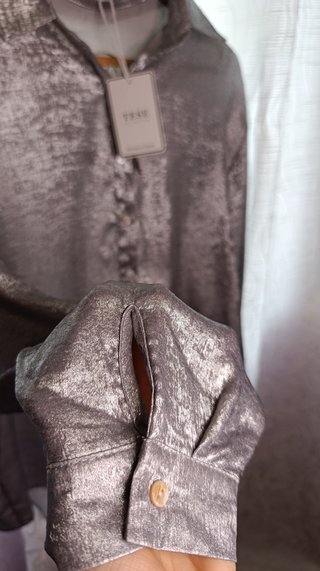 Camisa Metalizada PLATA - Tese Collection M/L