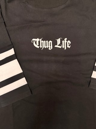 T-shirt Zara Thug Life manica a righe