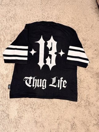 T-shirt Zara Thug Life manica a righe