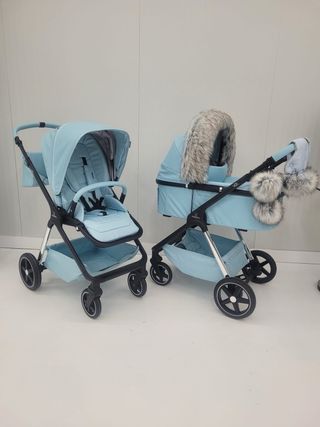 Carro de bebé 3 piezas azul nuevo 3 piezas