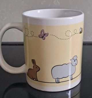 Set 2 Tazze Mug Ceramica Decorate Animali