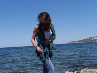 Kimono sin mangas azul petróleo