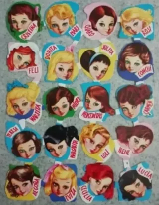 Lamina Cromos troquelados Edivas 2. Señoritas