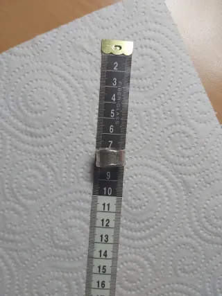 Anillo Plata Ley Hecho a Mano Talla 15.7mm