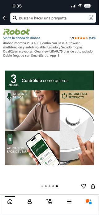 iRobot Roomba Plus 405 Combo Base AutoWash