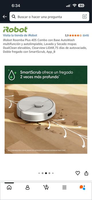 iRobot Roomba Plus 405 Combo Base AutoWash