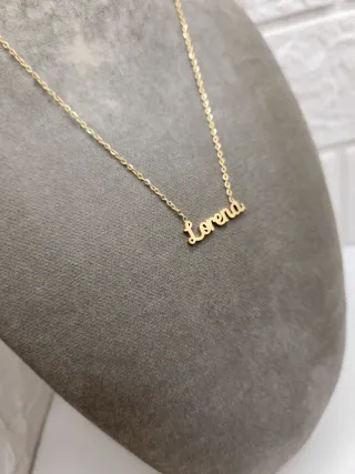 Colgante Nombre Lorena Acero Chapado Oro