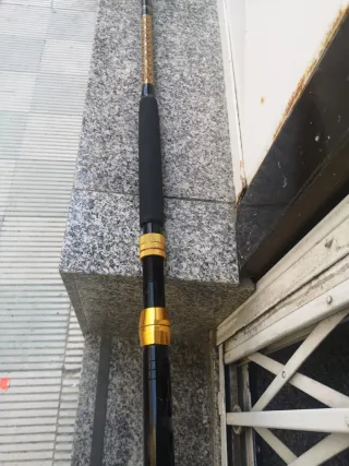 Caña de Curricán 210 cm 30-80 lbs Negra y Dorada