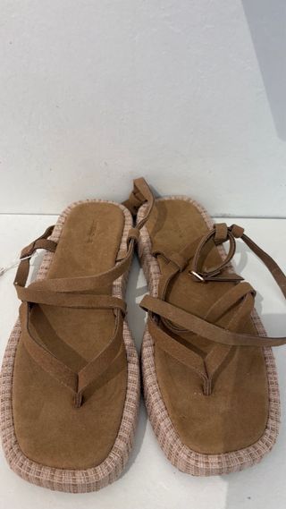 Sandalias Oysho Beige/Marrón