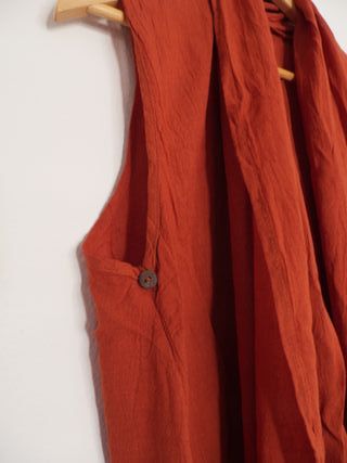 Kimono sin mangas naranja teja