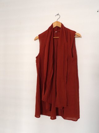 Kimono sin mangas naranja teja