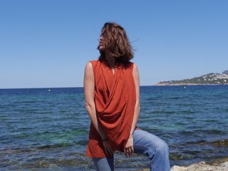 Kimono sin mangas naranja teja