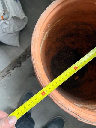 Maceta terracota con soporte metal