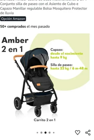 Carrito de bebé LIONELO Amber 2 piezas