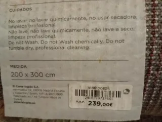 Alfombra gris de tela 200/300cm