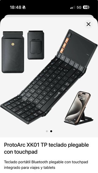 ProtoArc XK01 TP Teclado Plegable con Touchpad
