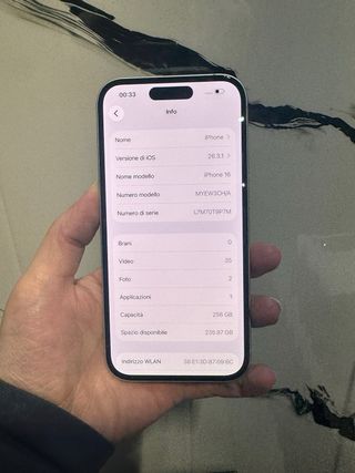 iPhone 16 256GB Bianco