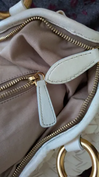 Borsa Miu Miu Beige Pelle Intrecciata