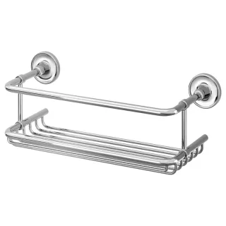 Estante de baño metálico plateado