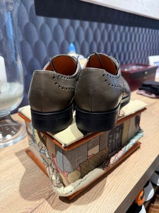 Zapatos Barrats Piel Talla 40 Verde Oliva