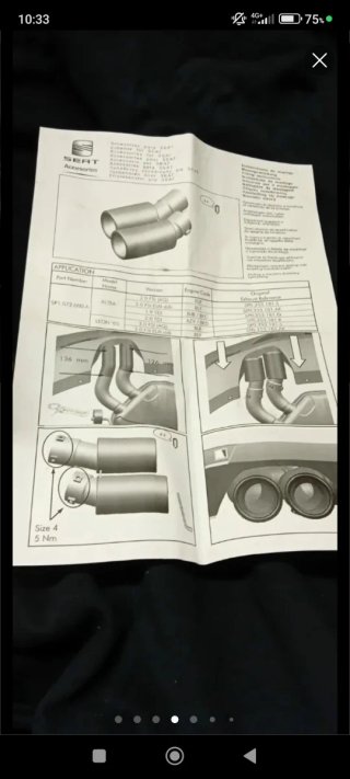 Cola de escape Seat Sport Cromada