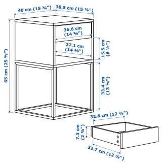 Mesitas de noche metálica blanca Ikea