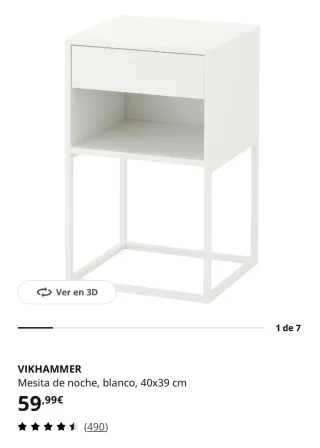 Mesitas de noche metálica blanca Ikea