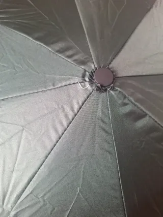 Paraguas verde oscuro con botón