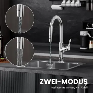 Grifo Cocina Extensible CECIPA Metal Plateado
