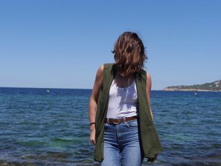 Kimono sin mangas verde