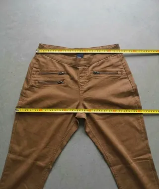Pantalones Leggins Camel con Cremalleras
