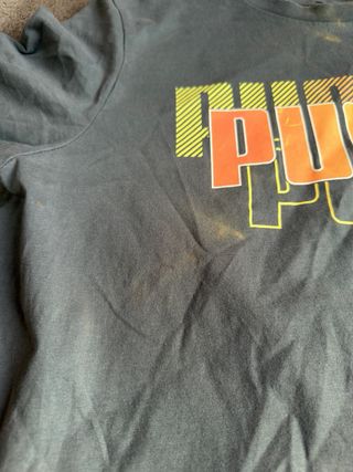 Camiseta Puma Gris Logo Multicolor