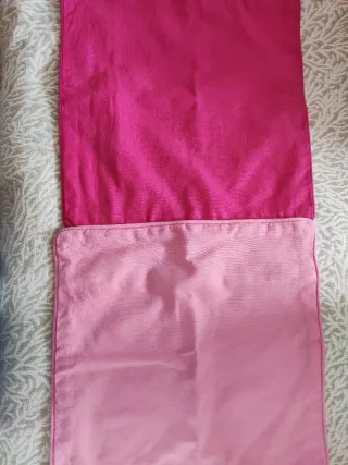 Dos fundas de cojín rosa 39x39