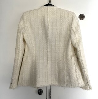 Blazer Tweed Zara Blanco - Botones Dorados