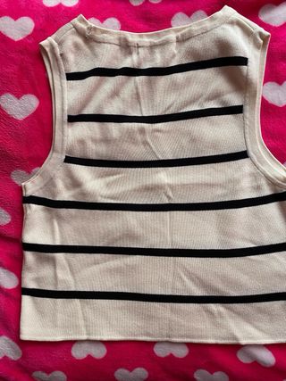 Top de rayas negro y beige Primark Talla M