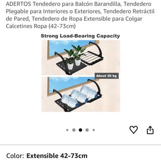 Tendedero Extensible Balcón 42-73cm
