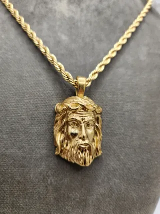 Colgante Jesucristo Acero Quirúrgico Chapado Oro