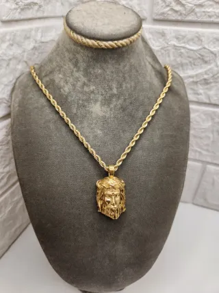 Colgante Jesucristo Acero Quirúrgico Chapado Oro