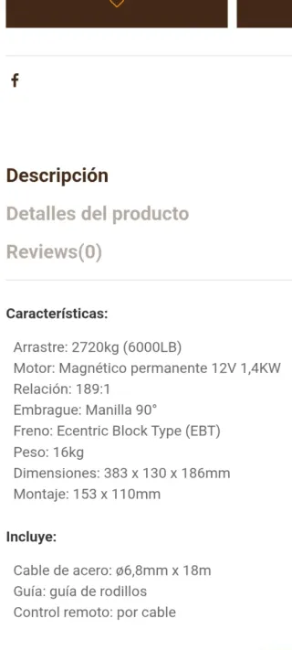 Cablestrante tmax 6000 libras