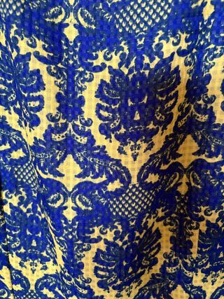 Vestido Teria Yabar Azul y Amarillo.