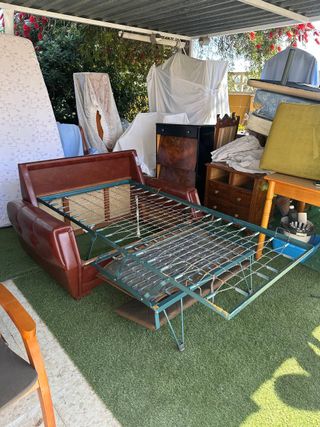 Sofá cama vintage verde y marrón !OFERTA!