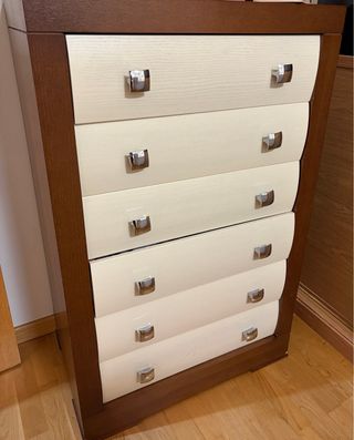 Dormitorio completo madera y tela