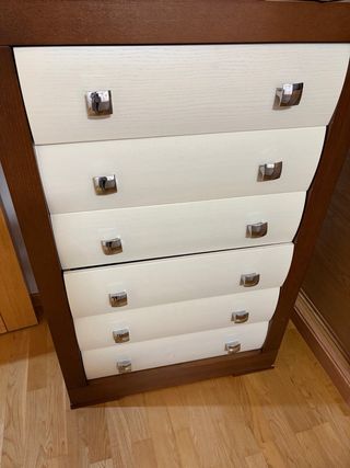 Dormitorio completo madera y tela